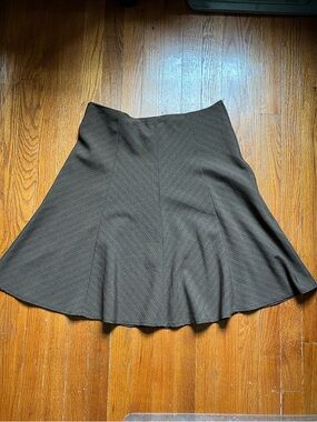 Women's A-Line Brown Pinstripe Skirt